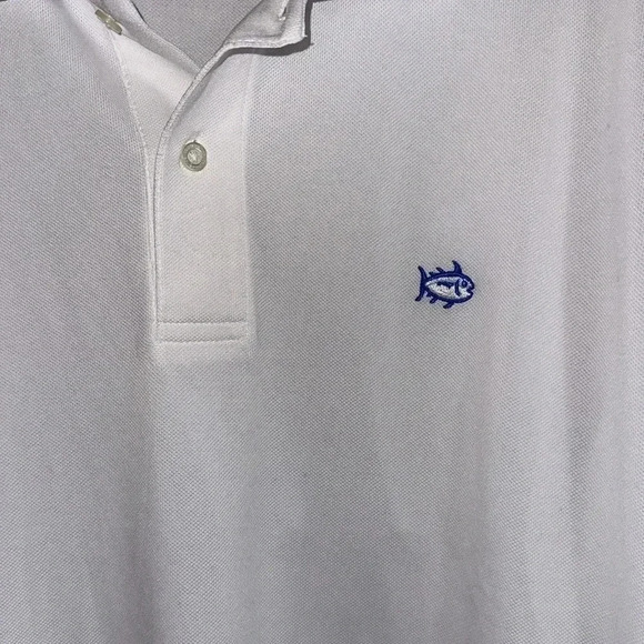 Southern Tide White Short Sleeve Polo Shirt Size XXL - Picture 7 of 8
